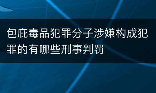 包庇毒品犯罪分子涉嫌构成犯罪的有哪些刑事判罚