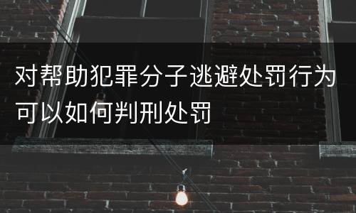 对帮助犯罪分子逃避处罚行为可以如何判刑处罚