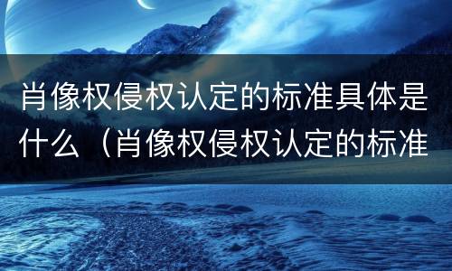 肖像权侵权认定的标准具体是什么（肖像权侵权认定的标准具体是什么内容）