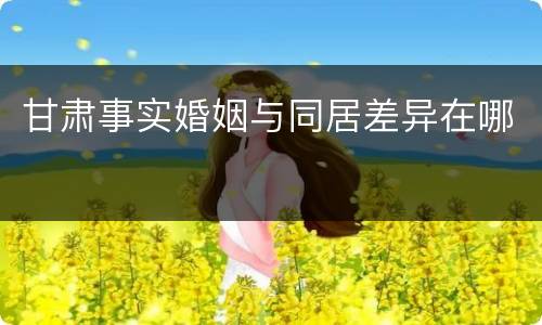 甘肃事实婚姻与同居差异在哪