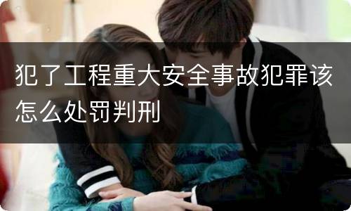 犯了工程重大安全事故犯罪该怎么处罚判刑