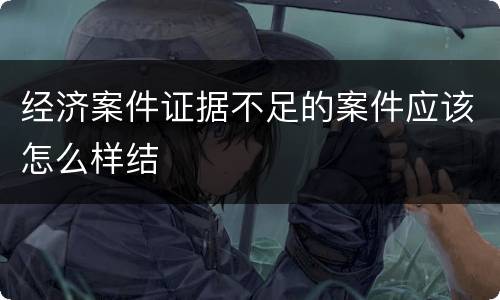 经济案件证据不足的案件应该怎么样结