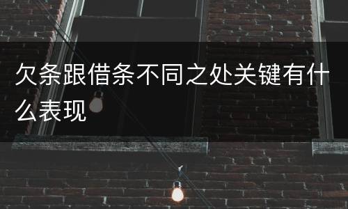 欠条跟借条不同之处关键有什么表现