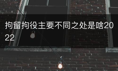 拘留拘役主要不同之处是啥2022