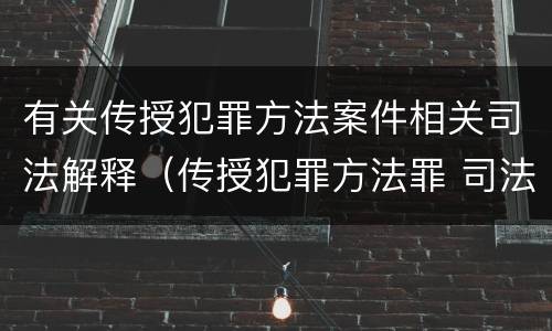 有关传授犯罪方法案件相关司法解释（传授犯罪方法罪 司法解释）