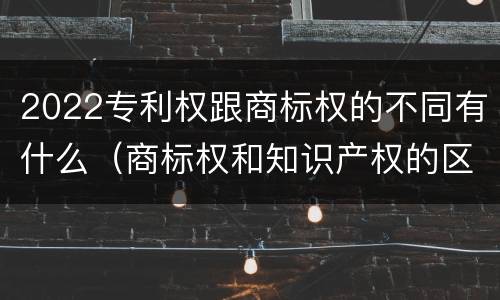 2022专利权跟商标权的不同有什么（商标权和知识产权的区别）