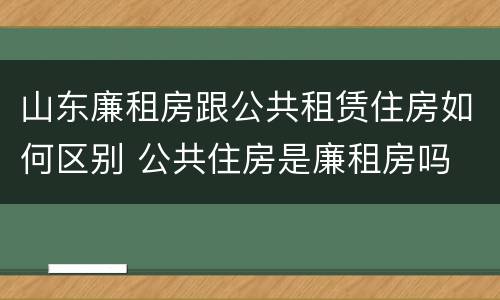 山东廉租房跟公共租赁住房如何区别 公共住房是廉租房吗