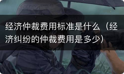 经济仲裁费用标准是什么（经济纠纷的仲裁费用是多少）