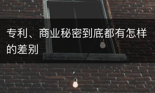 专利、商业秘密到底都有怎样的差别