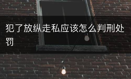 犯了放纵走私应该怎么判刑处罚