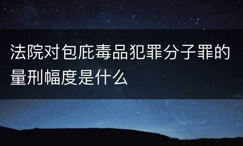 法院对包庇毒品犯罪分子罪的量刑幅度是什么