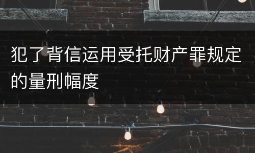犯了背信运用受托财产罪规定的量刑幅度