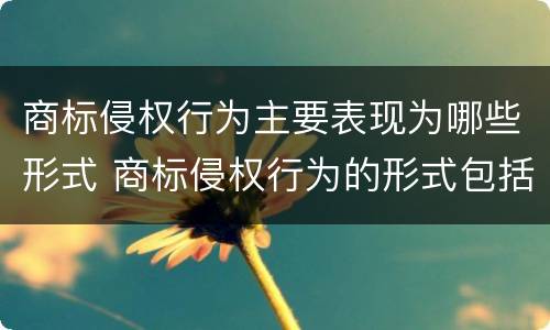 商标侵权行为主要表现为哪些形式 商标侵权行为的形式包括