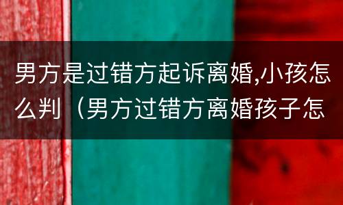 男方是过错方起诉离婚,小孩怎么判（男方过错方离婚孩子怎么判）