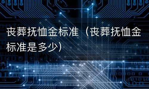 丧葬抚恤金标准（丧葬抚恤金标准是多少）