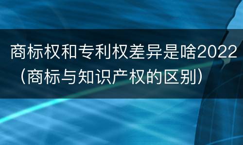 商标权和专利权差异是啥2022（商标与知识产权的区别）