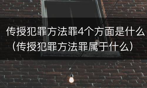 传授犯罪方法罪4个方面是什么（传授犯罪方法罪属于什么）