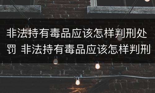 非法持有毒品应该怎样判刑处罚 非法持有毒品应该怎样判刑处罚决定书