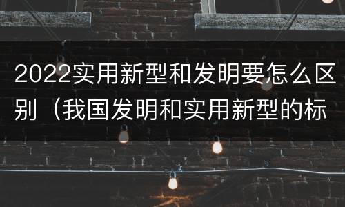 2022实用新型和发明要怎么区别（我国发明和实用新型的标准）