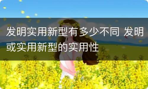 发明实用新型有多少不同 发明或实用新型的实用性
