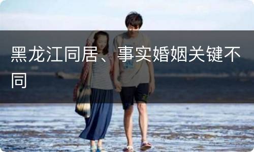黑龙江同居、事实婚姻关键不同