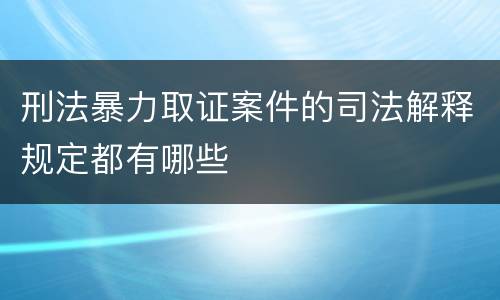 刑法暴力取证案件的司法解释规定都有哪些