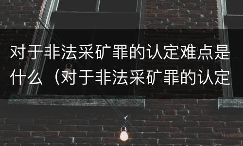 对于非法采矿罪的认定难点是什么（对于非法采矿罪的认定难点是什么原因）