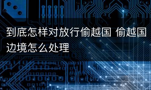 到底怎样对放行偷越国 偷越国边境怎么处理