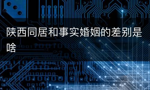 陕西同居和事实婚姻的差别是啥