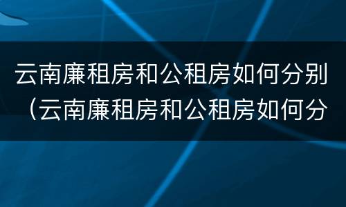 云南廉租房和公租房如何分别（云南廉租房和公租房如何分别购买）