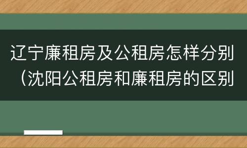 辽宁廉租房及公租房怎样分别（沈阳公租房和廉租房的区别）