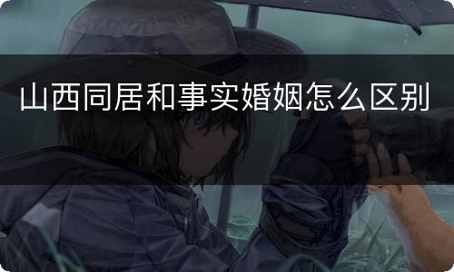 山西同居和事实婚姻怎么区别
