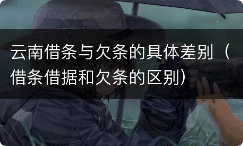 云南借条与欠条的具体差别（借条借据和欠条的区别）