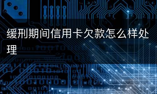 缓刑期间信用卡欠款怎么样处理