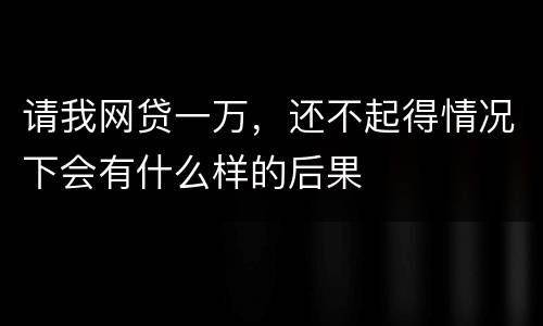 请我网贷一万，还不起得情况下会有什么样的后果