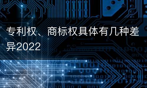 专利权、商标权具体有几种差异2022