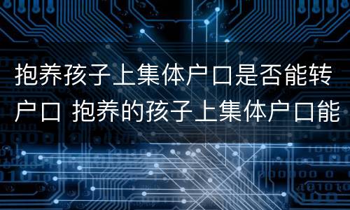 抱养孩子上集体户口是否能转户口 抱养的孩子上集体户口能回自己户口上吗
