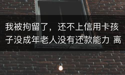 我被拘留了，还不上信用卡孩子没成年老人没有还款能力 离异
