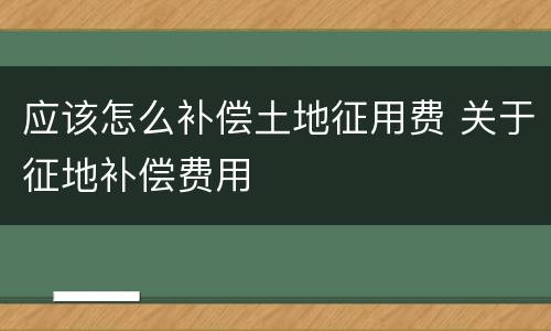 应该怎么补偿土地征用费 关于征地补偿费用