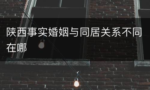 陕西事实婚姻与同居关系不同在哪