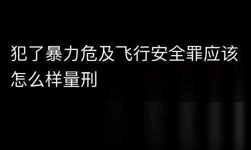 犯了暴力危及飞行安全罪应该怎么样量刑
