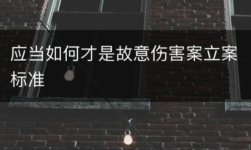 应当如何才是故意伤害案立案标准