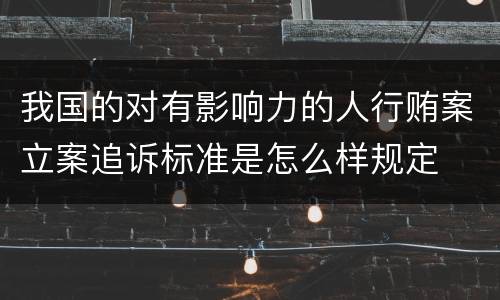 我国的对有影响力的人行贿案立案追诉标准是怎么样规定