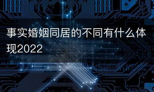 事实婚姻同居的不同有什么体现2022