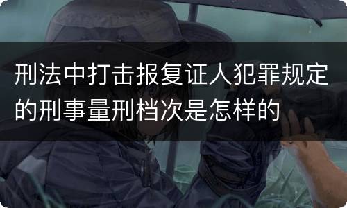 刑法中打击报复证人犯罪规定的刑事量刑档次是怎样的