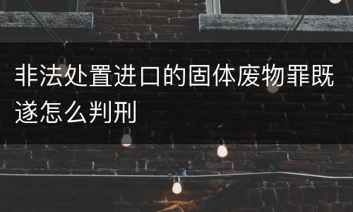非法处置进口的固体废物罪既遂怎么判刑