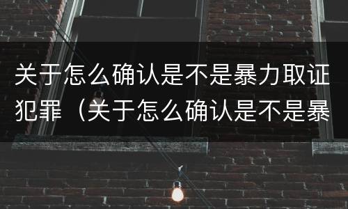 关于怎么确认是不是暴力取证犯罪（关于怎么确认是不是暴力取证犯罪的规定）