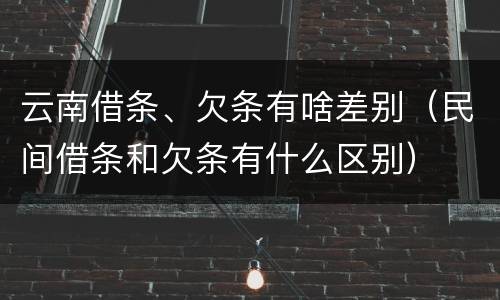 云南借条、欠条有啥差别（民间借条和欠条有什么区别）