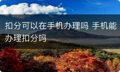 扣分可以在手机办理吗 手机能办理扣分吗