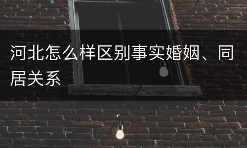 河北怎么样区别事实婚姻、同居关系